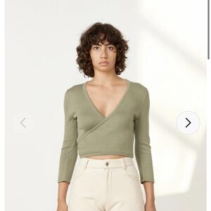 Shaina Mote Elsa Top in Sage size small